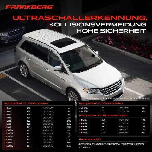 Frankberg 1x Parksensor PDC Sensor Hinten für VW Golf 4 1J1 1J5 Bora 1J2 Skoda Fabia Bild Frankberg 1x Parksensor PDC Sensor Hinten für VW Golf 4 1J1 1J5 Bora 1J2 Skoda Fabia
