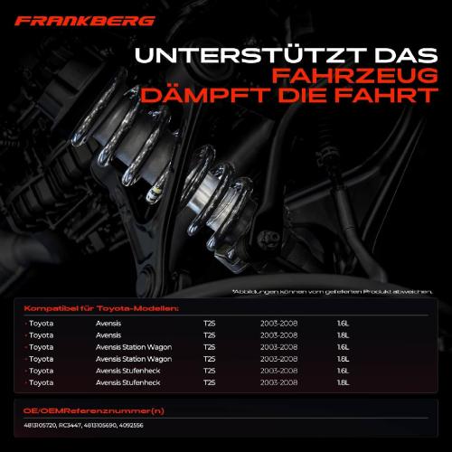 Frankberg 2x Fahrwerksfeder Vorderachse für Toyota Avensis T25 Avensis Station Wagon Avensis 2003-2008 Bild Frankberg 2x Fahrwerksfeder Vorderachse für Toyota Avensis T25 Avensis Station Wagon Avensis 2003-2008