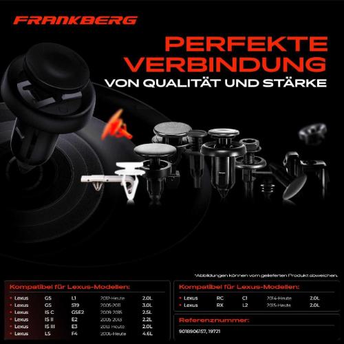 Frankberg 10x Befestigungsclips Kotflügel für Toyota Avensis Station Wagon Corolla Verso Bild Frankberg 10x Befestigungsclips Kotflügel für Toyota Avensis Station Wagon Corolla Verso