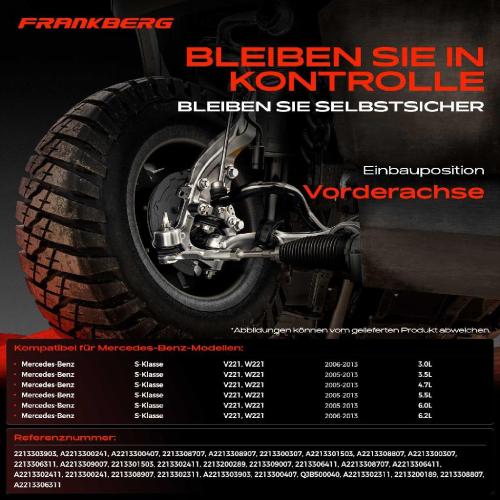 Frankberg 1x Querlenker Satz Vorderachse für Mercedes-Benz S-Klasse 3.0L 3.5L 4.7L 5.5L 6.2L 6.0L 2005-2013 Bild Frankberg 1x Querlenker Satz Vorderachse für Mercedes-Benz S-Klasse 3.0L 3.5L 4.7L 5.5L 6.2L 6.0L 2005-2013