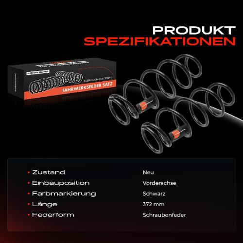 Frankberg 2x Fahrwerksfeder Vorderachse für Citroën C1 II PA PS Peugeot 108 Toyota Aygo B4 Bj ab 2014 Bild Frankberg 2x Fahrwerksfeder Vorderachse für Citroën C1 II PA PS Peugeot 108 Toyota Aygo B4 Bj ab 2014