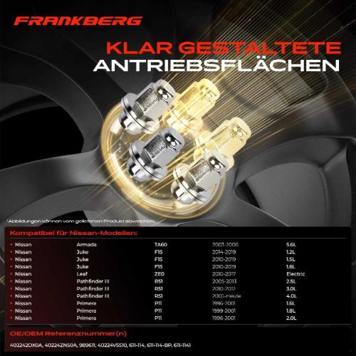 4x Radmutter für Nissan Juke F15 Pathfinder 3 Armada Primera P11 Bild 4x Radmutter für Nissan Juke F15 Pathfinder 3 Armada Primera P11