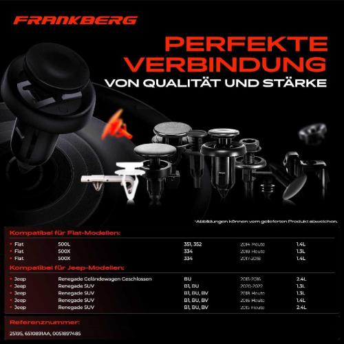 Frankberg 10x Befestigungsclips Stoßstange für Fiat 500L 500X Jeep Renegade Bild Frankberg 10x Befestigungsclips Stoßstange für Fiat 500L 500X Jeep Renegade