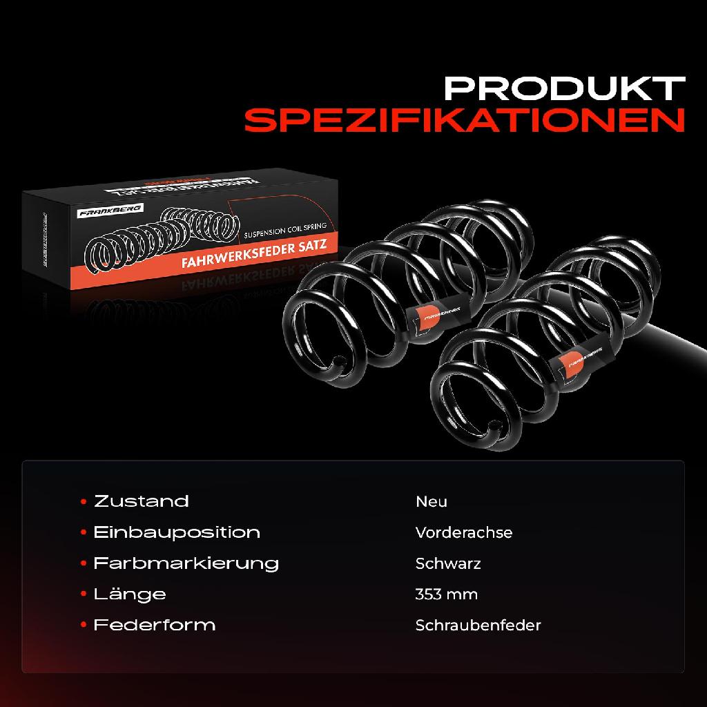 2x Fahrwerksfeder Vorderachse für Audi A4 8D2 B5 8D5 B5 A6 VW Passat 3B2 3B3 3B5 3B6 1997-2005