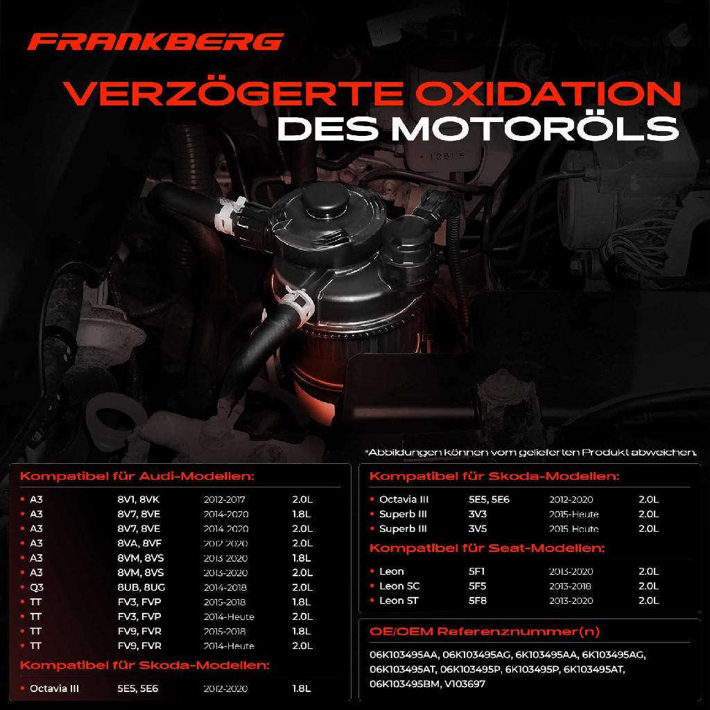 1x Ölabscheider Kurbelgehäuseentlüftung für VW Golf VII Passat Audi A3 8V Q3 TT Skoda Seat