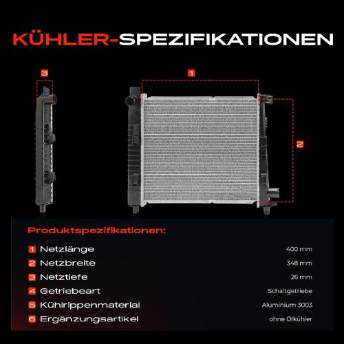1x Kühler Wasserkühler Motorkühler für Mercedes-Benz A-Klasse W168 Bild 1x Kühler Wasserkühler Motorkühler für Mercedes-Benz A-Klasse W168