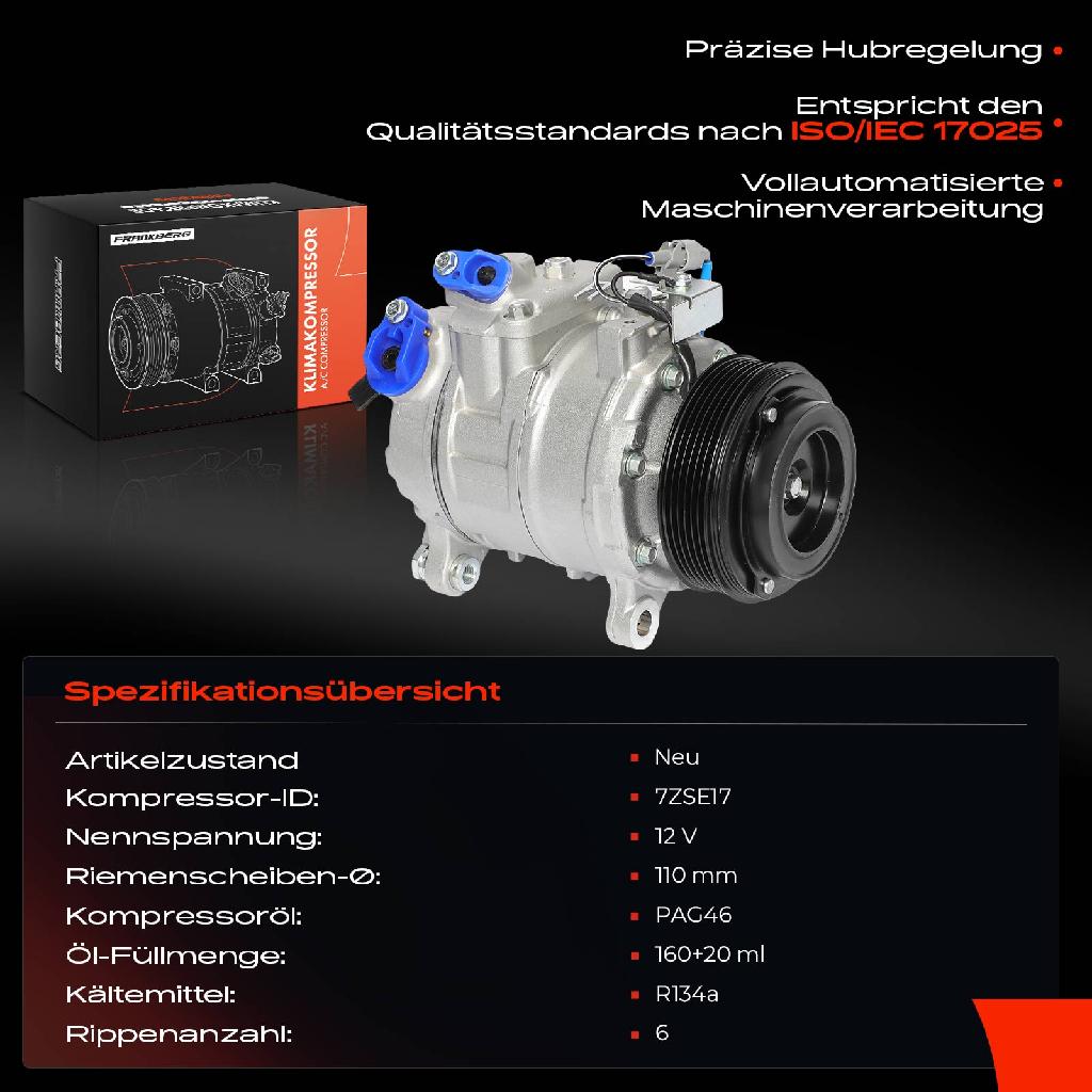 1x Klimakompressor für BMW 3er F31 F30 F80 5er F10 F18 6er F12 F13 7er X5 X6 2010-2019
