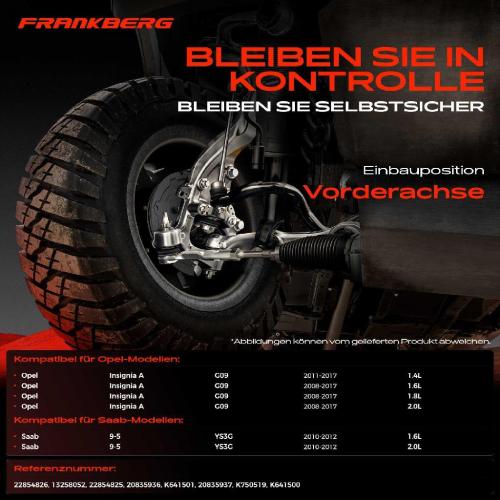 Frankberg 1x Querlenker Satz Vorderachse für Opel Insignia A Sports Tourer Stufenheck Saab 9-5 1.4L 1.6L 2.0L 2008-2017 Bild Frankberg 1x Querlenker Satz Vorderachse für Opel Insignia A Sports Tourer Stufenheck Saab 9-5 1.4L 1.6L 2.0L 2008-2017