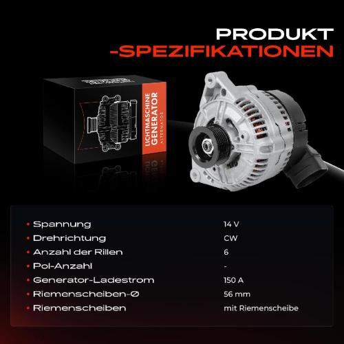 1x Lichtmaschine Generator für Audi A8 4D2 4D8 3.3L-4.2L 1995-2010 Bild 1x Lichtmaschine Generator für Audi A8 4D2 4D8 3.3L-4.2L 1995-2010