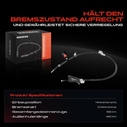1x Seilzug Feststellbremse Hinterachse rechts für Nissan Almera II Hatchback N16 2000-2006 Bild 1x Seilzug Feststellbremse Hinterachse rechts für Nissan Almera II Hatchback N16 2000-2006