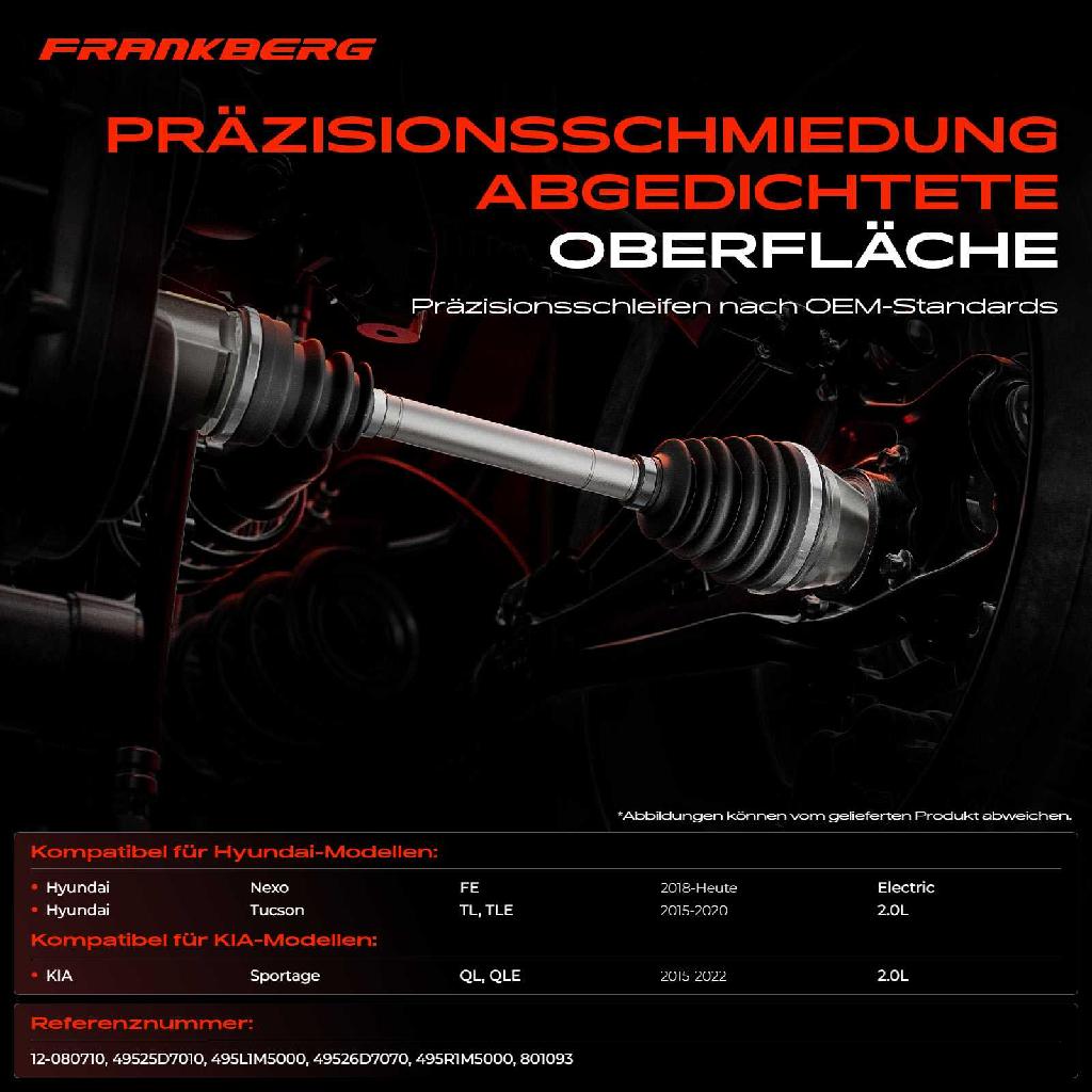 1x Antriebswelle Gelenksatz Vorderachse für Hyundai Tucson TL Nexo KIA Sportage