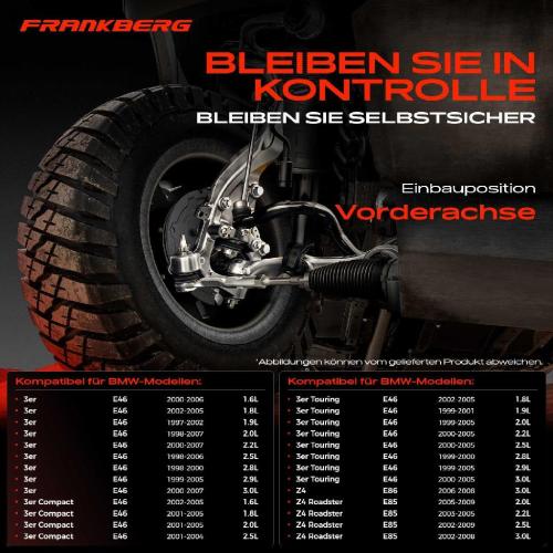 Frankberg 1x Querlenker Satz Vorderachse für BMW 3er E46 3er Cabriolet 3er Compact 3er Coupe 3er Touring Z4 Coupe E86 Bild Frankberg 1x Querlenker Satz Vorderachse für BMW 3er E46 3er Cabriolet 3er Compact 3er Coupe 3er Touring Z4 Coupe E86