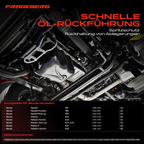 Frankberg 1x lwanne Motor lwanne f r Skoda Favorit Forman 787 Felicia I II 6U1 6U5 1.3L Bild Frankberg 1x lwanne Motor lwanne f r Skoda Favorit Forman 787 Felicia I II 6U1 6U5 1.3L