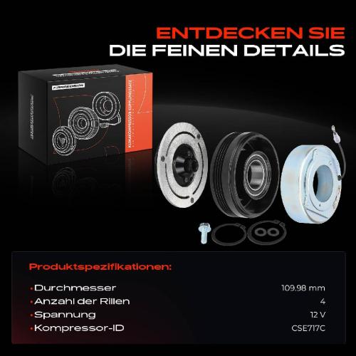 1x Magnetkupplung Klimakompressor für BMW X5 E70 3.0L 2006-2010 Bild 1x Magnetkupplung Klimakompressor für BMW X5 E70 3.0L 2006-2010