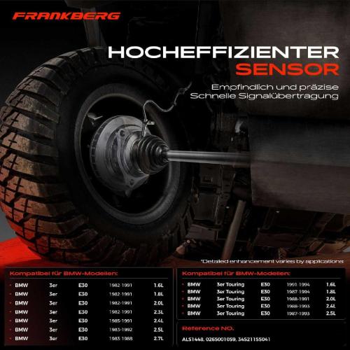 Frankberg 2x ABS Sensor Hinterachse beidseitig f r BMW 3er E30 3er Cabriolet 3er Touring 1.6L 1.8L 2.0L 1982-1994 Bild Frankberg 2x ABS Sensor Hinterachse beidseitig f r BMW 3er E30 3er Cabriolet 3er Touring 1.6L 1.8L 2.0L 1982-1994