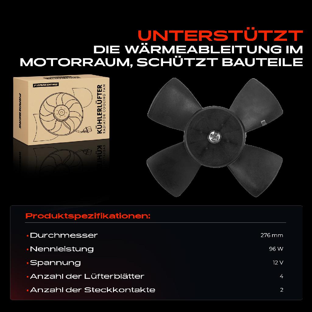 1x Motorkühller Einfachlüfter ohne Kühlerlüfterrahmen Opel Astra F G Corsa A B Vectra A 1.4L-1.8L