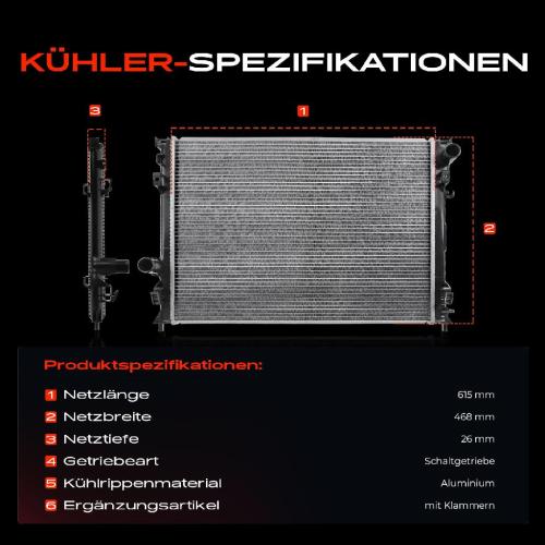 1x Kühler Wasserkühler Motorkühler für Chrysler 300 C Touring Lancia Thema 2.7L-6.1L Bild 1x Kühler Wasserkühler Motorkühler für Chrysler 300 C Touring Lancia Thema 2.7L-6.1L