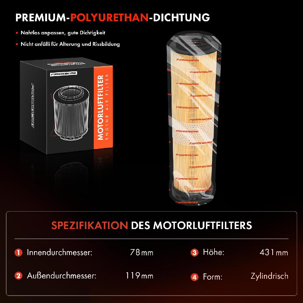 1x Luftfilter Filtereinsatz für Mercedes-Benz E-Klasse W211 S211 S-Klasse W220