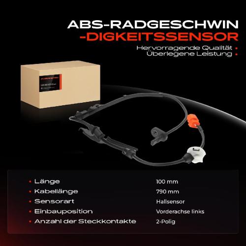 Frankberg 1x ABS Sensor Vorderachse links für Honda Accord VII CL CN Accord VII Tourer CM CN 2.0L 2.2L 2.4L 2003-2008 Bild Frankberg 1x ABS Sensor Vorderachse links für Honda Accord VII CL CN Accord VII Tourer CM CN 2.0L 2.2L 2.4L 2003-2008