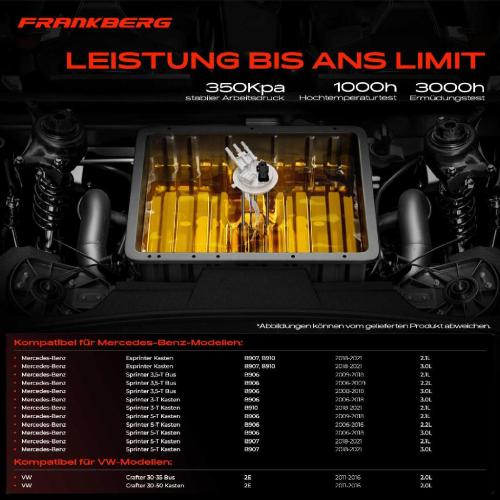 Frankberg 1x Kraftstoffpumpe für VW Crafter 30-35 Bus 2E Crafter 30-50 Kasten Crafter 30-50 Pritsche/Fahrgestell 2F Bild Frankberg 1x Kraftstoffpumpe für VW Crafter 30-35 Bus 2E Crafter 30-50 Kasten Crafter 30-50 Pritsche/Fahrgestell 2F