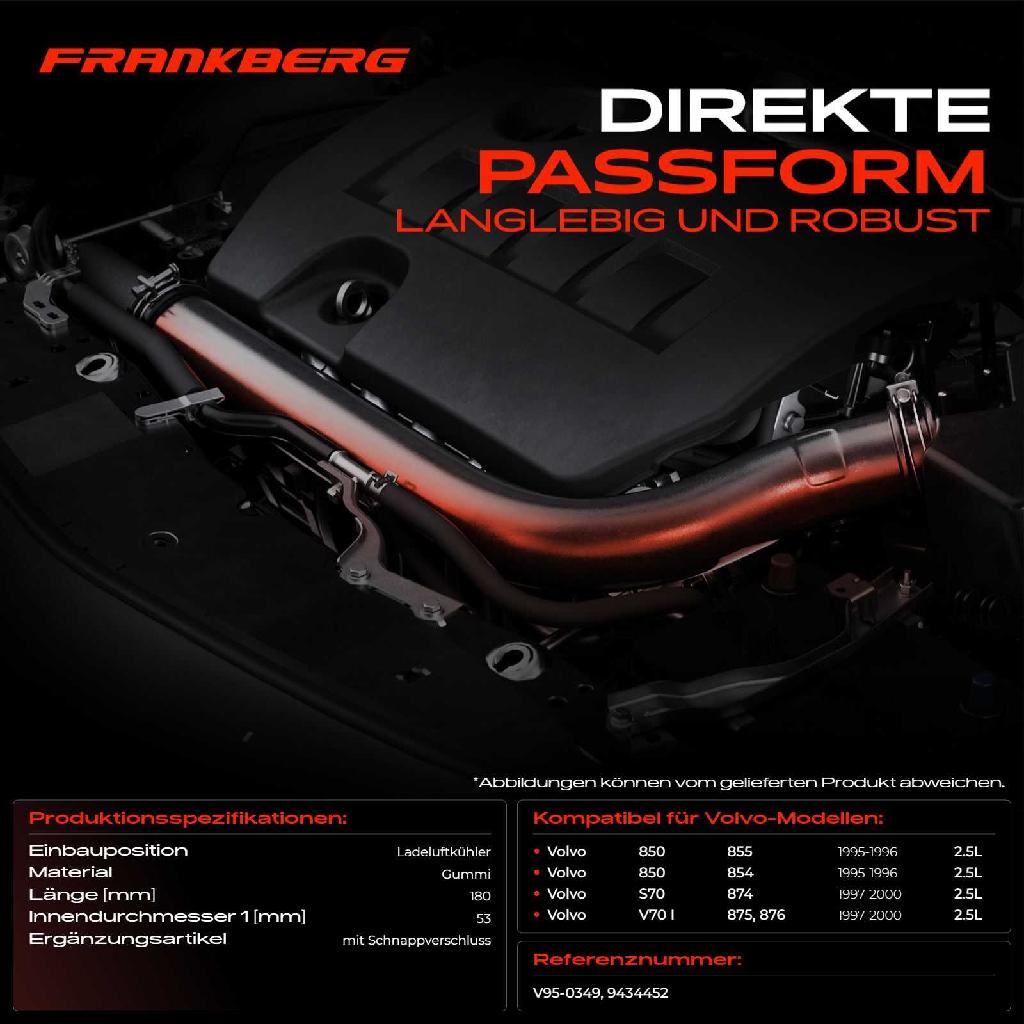 1x Kühlerschlauch Turboschlauch für Volvo 850 854 850 Kombi 855 S70 874 V70 I 875 876 2.5L 1995-2000