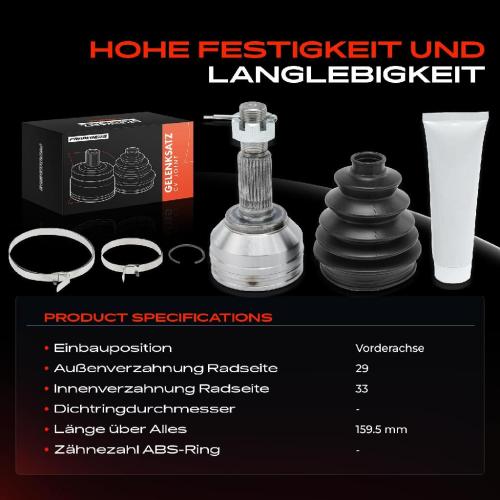 Frankberg 1x Antriebswelle Gelenksatz Vorderachse für Nissan Qashqai I J10 JJ10E NJ10 1.6L Bild Frankberg 1x Antriebswelle Gelenksatz Vorderachse für Nissan Qashqai I J10 JJ10E NJ10 1.6L