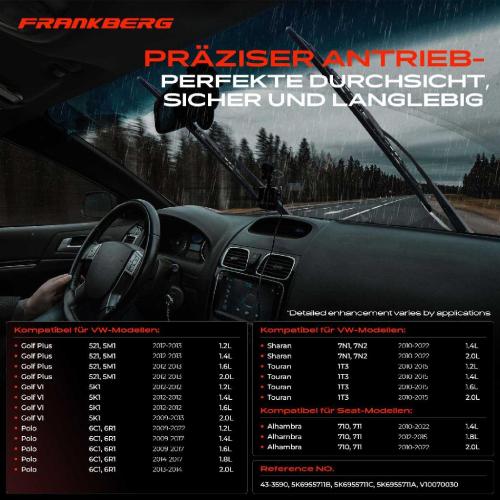 Frankberg 1x Wischermotor Scheibenwischermotor Hinten für VW Golf 6 5K1 Golf Plus 521 5M1 Bild Frankberg 1x Wischermotor Scheibenwischermotor Hinten für VW Golf 6 5K1 Golf Plus 521 5M1