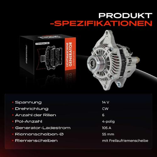 Frankberg 1x Lichtmaschine Generator für Mitsubishi Lancer Outlander CWW Citroën Peugeot Bild Frankberg 1x Lichtmaschine Generator für Mitsubishi Lancer Outlander CWW Citroën Peugeot