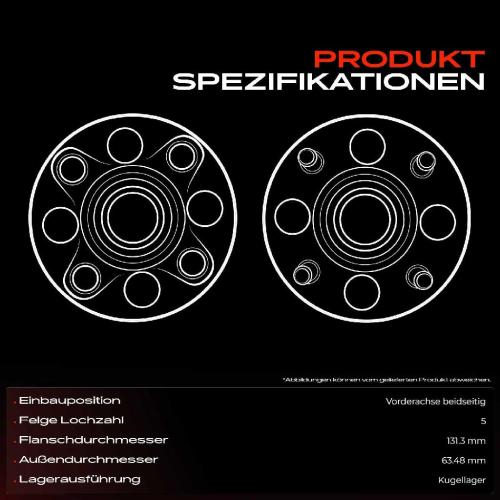 1x Radnabe Radlagersatz Vorderachse beidseitig für Ford Transit Connect P65 P70 P80 1.8L 2002-2013 Bild 1x Radnabe Radlagersatz Vorderachse beidseitig für Ford Transit Connect P65 P70 P80 1.8L 2002-2013