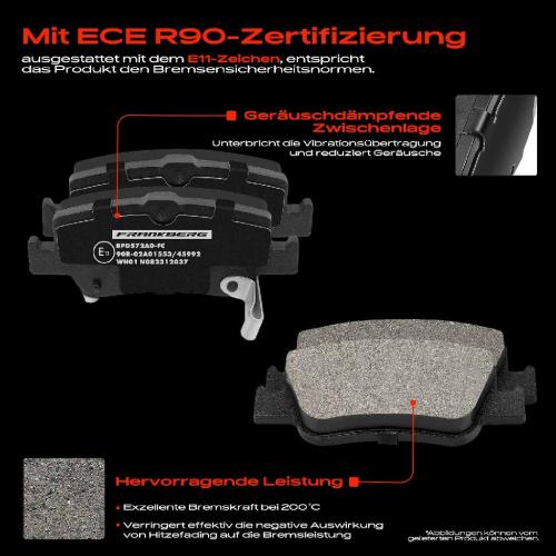 4x Bremsbeläge Hinterachse für Toyota Auris Kombi Van Kasten/Schrägheck Corolla Stufenheck Bild 4x Bremsbeläge Hinterachse für Toyota Auris Kombi Van Kasten/Schrägheck Corolla Stufenheck