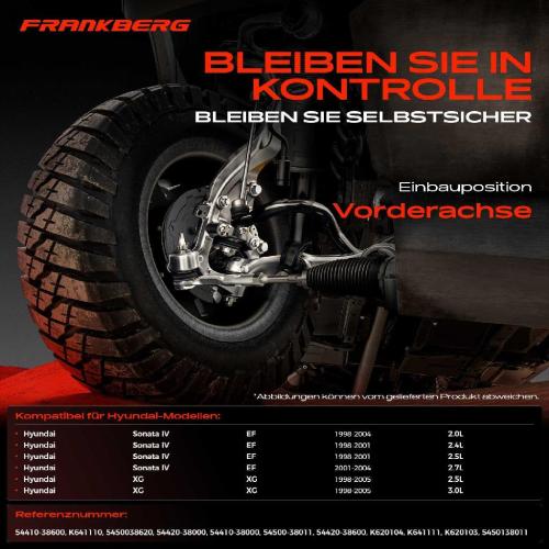 Frankberg 4x Querlenker Vorderachse für Hyundai Sonata IV EF XG XG 2.0L 2.4L 2.5L 2.7L 3.0L 1998-2005 Bild Frankberg 4x Querlenker Vorderachse für Hyundai Sonata IV EF XG XG 2.0L 2.4L 2.5L 2.7L 3.0L 1998-2005