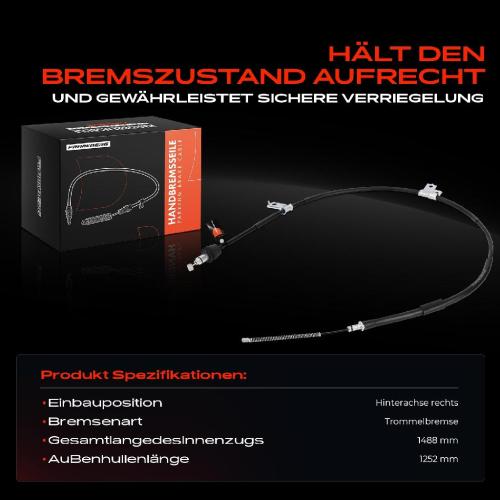 1x Seilzug Feststellbremse Hinterachse rechts für KIA Picanto BA 1.0L 1.1L 2004-2011 Bild 1x Seilzug Feststellbremse Hinterachse rechts für KIA Picanto BA 1.0L 1.1L 2004-2011