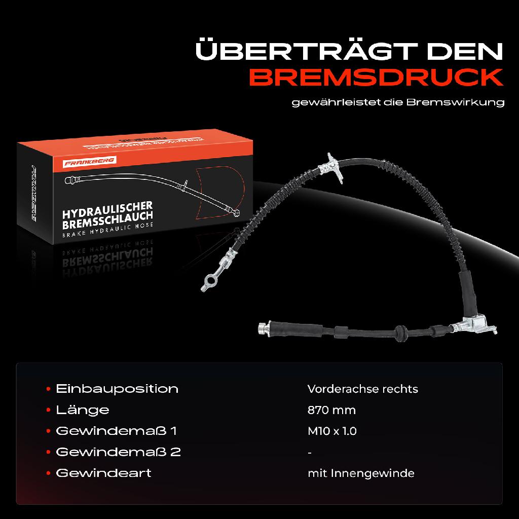 1x Bremsschlauch Bremsschläuche Vorderachse Rechts für Land Rover Discovery III IV LA L319