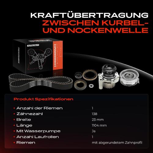 1x Zahnriemensatz Zahnriemen Wasserpumpe für VW Golf Passat Touran Audi A3 A4 Bild 1x Zahnriemensatz Zahnriemen Wasserpumpe für VW Golf Passat Touran Audi A3 A4