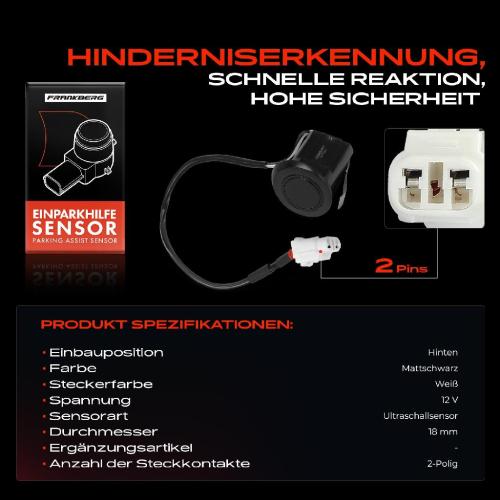 Frankberg 1x Parksensor PDC Sensor Hinten für Toyota Previa R3 2.4L 2.0L 2000-2006 Bild Frankberg 1x Parksensor PDC Sensor Hinten für Toyota Previa R3 2.4L 2.0L 2000-2006