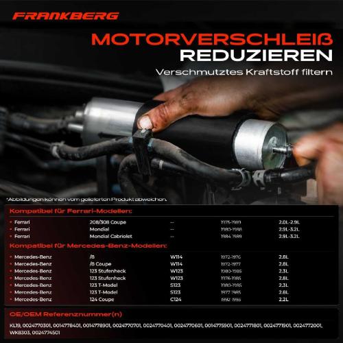 1x Kraftstofffilter für Mercedes-Benz W114 W123 C124 W124 S124 Ferrari Bild 1x Kraftstofffilter für Mercedes-Benz W114 W123 C124 W124 S124 Ferrari