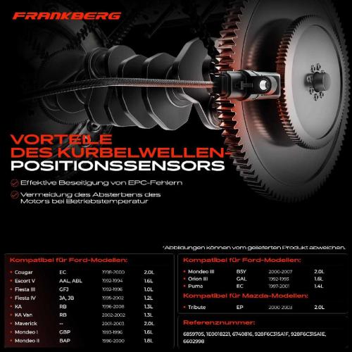 1x Kurbelwellensensor Impulsgeber für Ford Escort V VI VII Fiesta III IV Focus Mondeo i Transit Bild 1x Kurbelwellensensor Impulsgeber für Ford Escort V VI VII Fiesta III IV Focus Mondeo i Transit