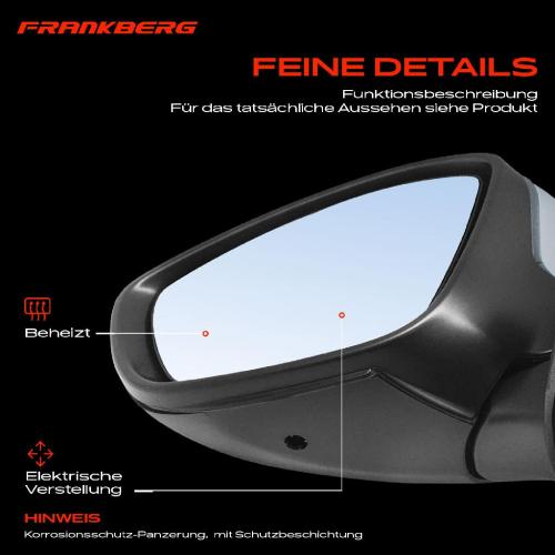 Frankberg 1x Außenspiegel Links für Citroën C3 III SX 1.2L 1.5L 1.6L 2018-2024 Bild Frankberg 1x Außenspiegel Links für Citroën C3 III SX 1.2L 1.5L 1.6L 2018-2024