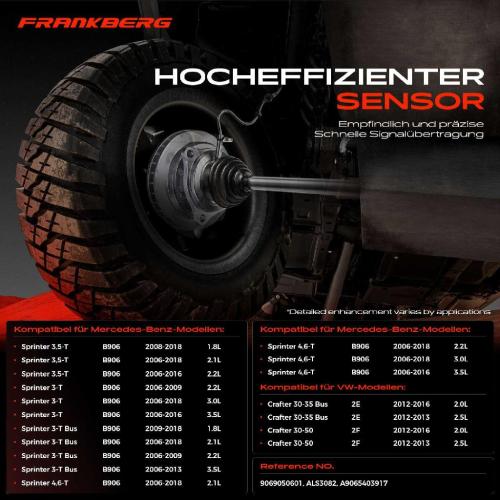 Frankberg 1x ABS Sensor Vorderachse beidseitig für VW Crafter 30-35 Bus 2E Crafter 30-50 Kasten Bus 2F 2E Mercedes-Benz Bild Frankberg 1x ABS Sensor Vorderachse beidseitig für VW Crafter 30-35 Bus 2E Crafter 30-50 Kasten Bus 2F 2E Mercedes-Benz