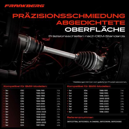 1x Antriebswelle Gelenksatz Hinterachse für BMW 3er E30 E36 E46 5er E34 E39 7er E32 E38 Bild 1x Antriebswelle Gelenksatz Hinterachse für BMW 3er E30 E36 E46 5er E34 E39 7er E32 E38