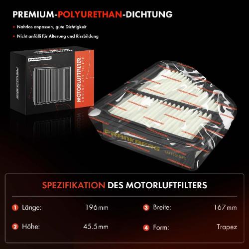 1x Luftfilter Filtereinsatz für Honda Civic VIII Hatchback 1.4 Benzin 2005-2011 Bild 1x Luftfilter Filtereinsatz für Honda Civic VIII Hatchback 1.4 Benzin 2005-2011