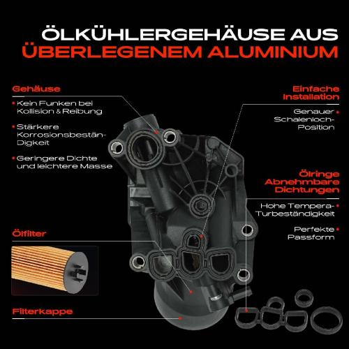 1x ÖlkühlerÖlfilter für Audi A4 8W2 8WC 8W5 8WD A6 4A2 4A5 A5 F57 A7 4KA Q5 Bild 1x ÖlkühlerÖlfilter für Audi A4 8W2 8WC 8W5 8WD A6 4A2 4A5 A5 F57 A7 4KA Q5