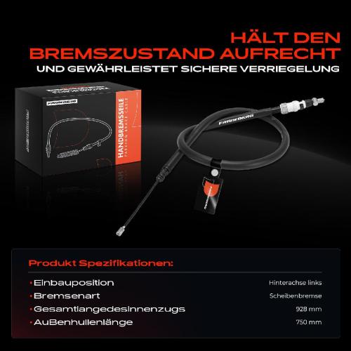 1x Seilzug Feststellbremse Hinterachse links für Citroen C4 Picasso I Grand Picasso I Bild 1x Seilzug Feststellbremse Hinterachse links für Citroen C4 Picasso I Grand Picasso I