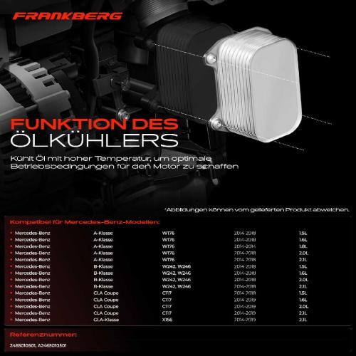 1x Ölkühler Motoröl für Mercedes-Benz A-Klasse W176 B-Klasse W242 CLA X156 C/ X117 Bild 1x Ölkühler Motoröl für Mercedes-Benz A-Klasse W176 B-Klasse W242 CLA X156 C/ X117