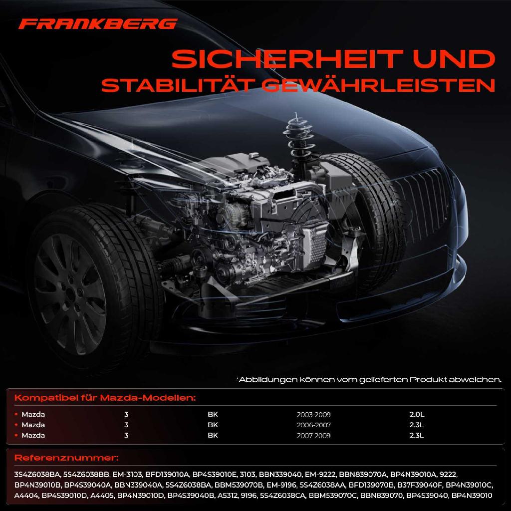2x Motorlager Getriebelagerlager Vorne und Hinten für Mazda 3 BK 2.0L 2.3L 2003-2009