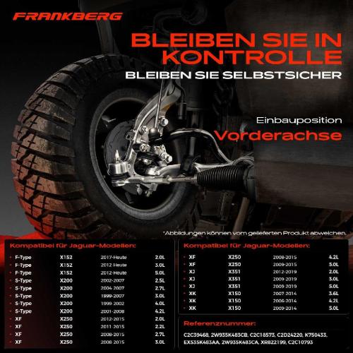 2x Koppelstange Vorderachse für Jaguar F-Type Cabriolet Coupe S-Type XF Sportbrake XJ XK Bj ab 1999 Bild 2x Koppelstange Vorderachse für Jaguar F-Type Cabriolet Coupe S-Type XF Sportbrake XJ XK Bj ab 1999