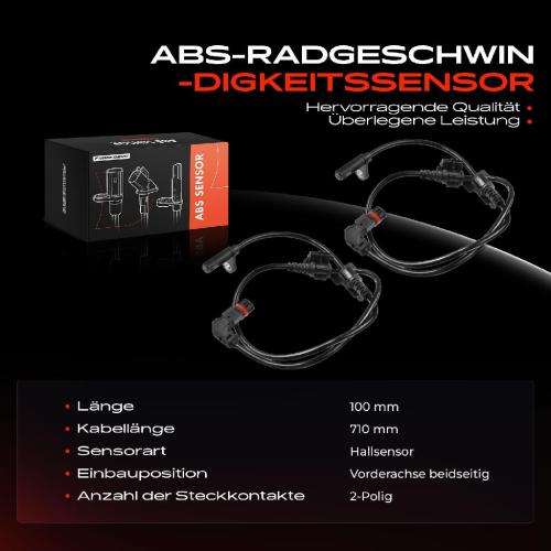 2x ABS Sensor Vorne für Chrysler 300 C Touring 3.0L 3.5L 6.1L 5.6L 2004-2012 Bild 2x ABS Sensor Vorne für Chrysler 300 C Touring 3.0L 3.5L 6.1L 5.6L 2004-2012