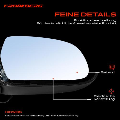 Frankberg 1x Außenspiegel Rechts für Audi A3 Sportback 8PA 1.2L 1.4L 1.6L 1.8L 2.0L 2010-2013 Bild Frankberg 1x Außenspiegel Rechts für Audi A3 Sportback 8PA 1.2L 1.4L 1.6L 1.8L 2.0L 2010-2013