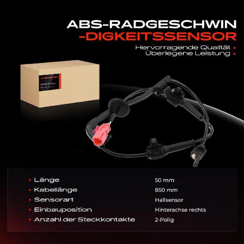 1x ABS Sensor Hinterachse rechts für Honda Jazz II GD GE2 GE3 1.2L 1.3L 2002-2008 Bild 1x ABS Sensor Hinterachse rechts für Honda Jazz II GD GE2 GE3 1.2L 1.3L 2002-2008