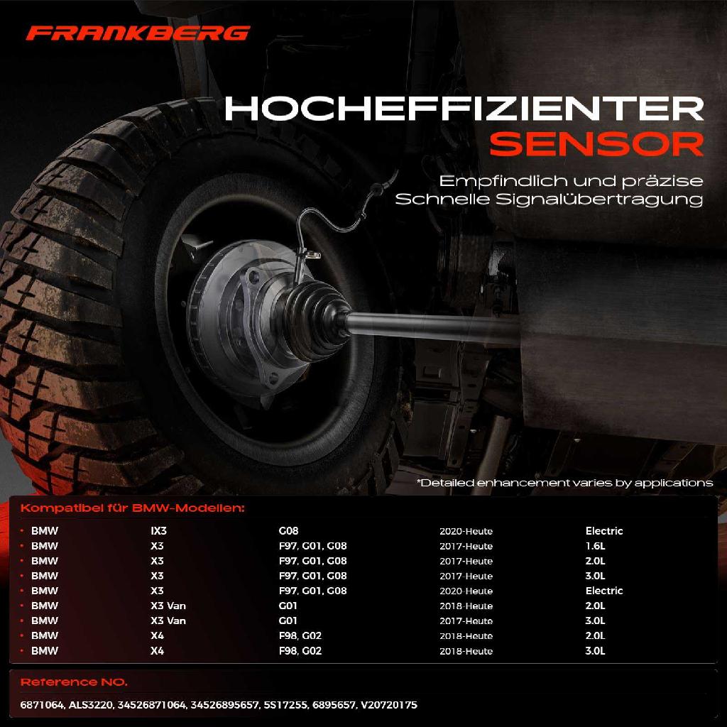 2x ABS Sensor Vorderachse beidseitig für BMW IX3 G08 X3 F97 G01 G08 X3 Van G01 X4 F98 G02 3.0L Bj ab 2017